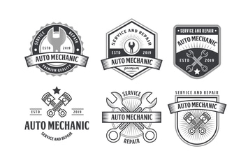 Set of Automotive Mechanic Logo Badge