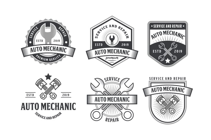 Set of Automotive Mechanic Logo Badge
