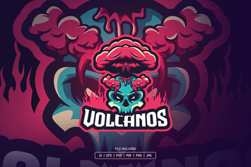 Volcano skull esport logo
