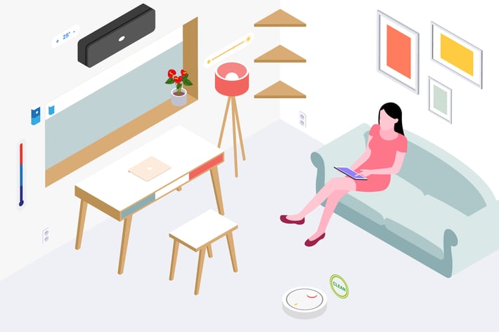 Smart Things for Smart Home Isometric Illustration