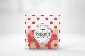 Clear Bag with Cutout Handle Packaging Mockup