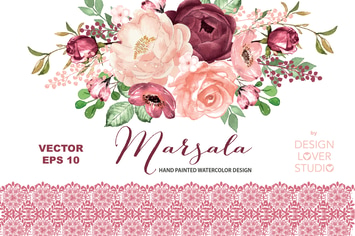 VECTOR Marsala watercolor design