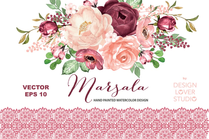 VECTOR Marsala watercolor design
