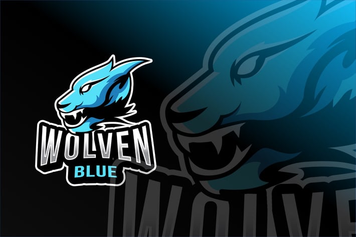 Wolven Blue Esport Logo Template
