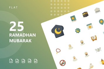 Ramadhan Mubarak Flat Icons