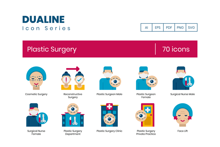 70 Plastic Surgery Icons