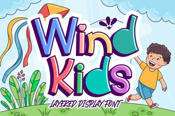 Wind Kids - Layered Display Font