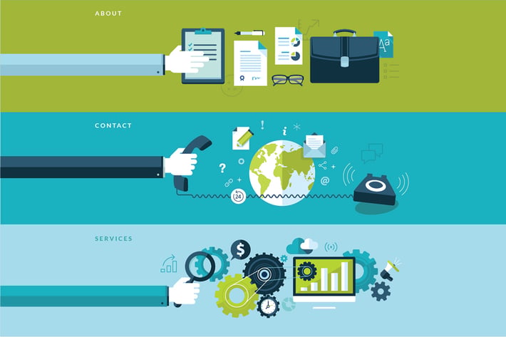 Set of Flat Design Concepts for Business