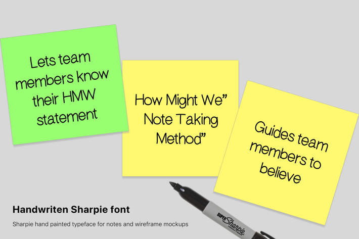 Handwritten font "Sharpie" for notes