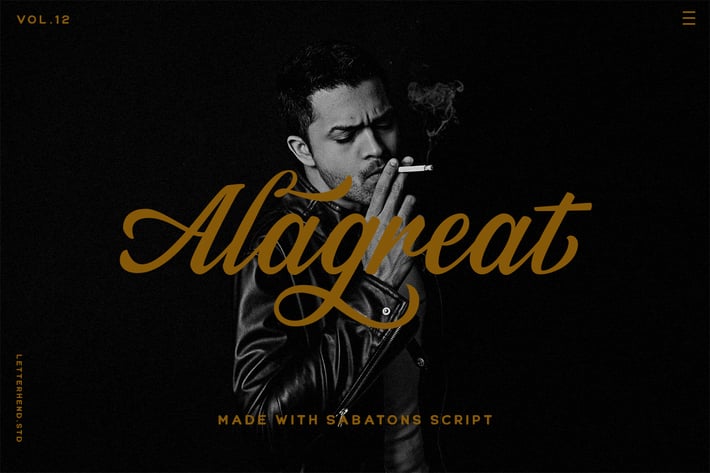 Sabatons Script - Regular & Stamp style