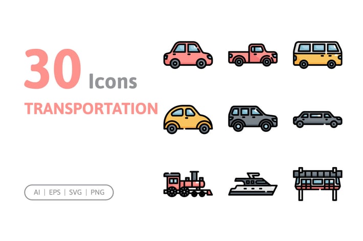 30 Transportation Icons
