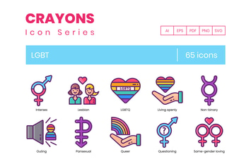 65 LGBT Line Icons