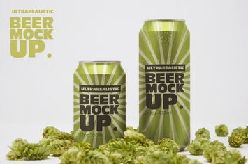 Front Beer Can Duo Mockup