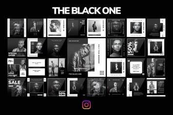 THE BLACK ONE - Instagram PowerPoint Template