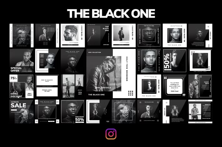 THE BLACK ONE - Instagram PowerPoint Template