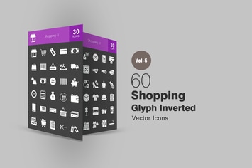 60 Shopping Glyph Inverted Icons