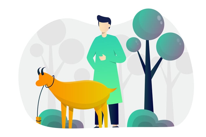 Eid Qurban Flat Illustration