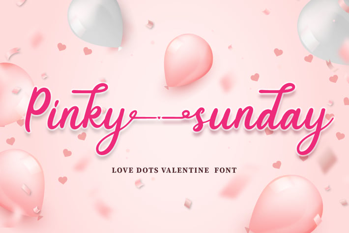 Pinky Sunday - script Font