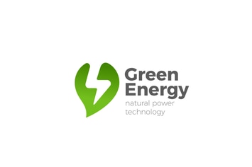 Logo Green Alternative Energy Flash Leaf