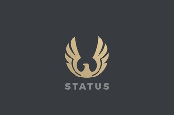 Logo Eagle Falcon Rising Wings Circle shape