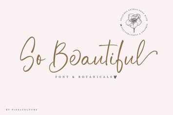 So Beautiful Font and Botanicals