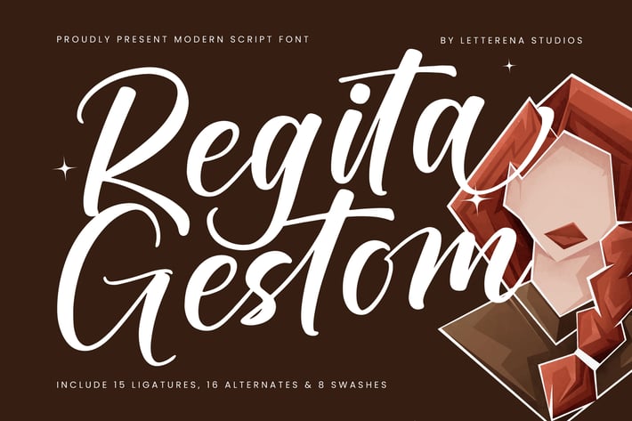 Regita Gestom Modern Script Font