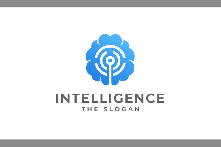 Modern Brain - Human Intelligence Logo