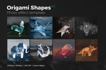 Origami Shapes Photo Templates V1