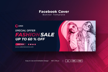 Facebook Cover Template for Fashion Sale