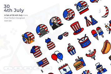 30 4th of July Icons