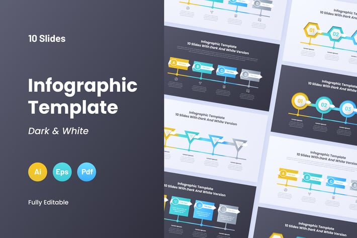 Timeline Infographics white and Dark