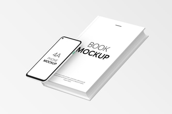Book & 4A Phone Mockup