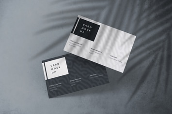 Business Card Mockup with Shadow Overlay Template