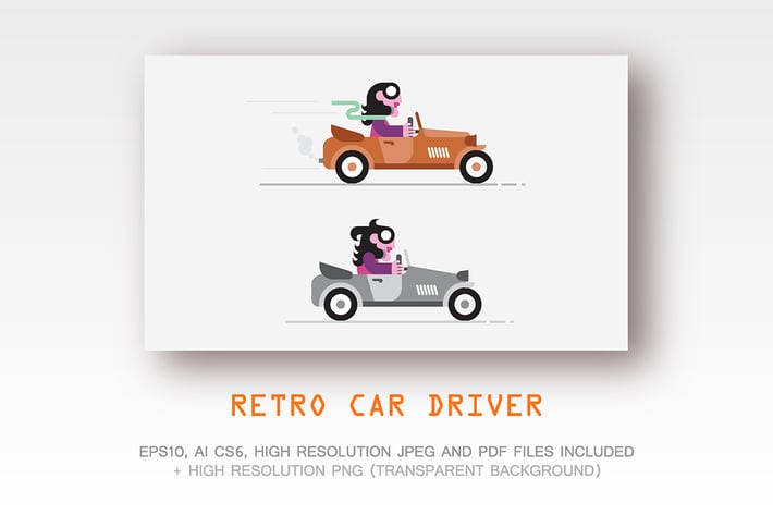 Retro Car Driver vector illustration