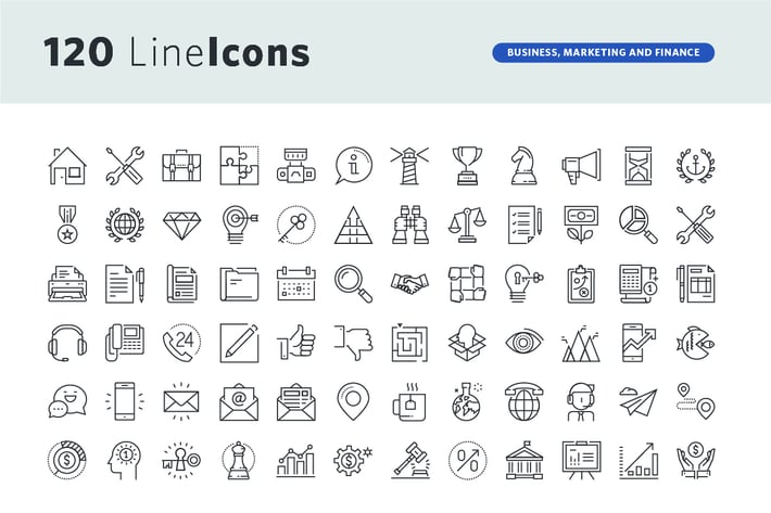 Thin Line Icons Set