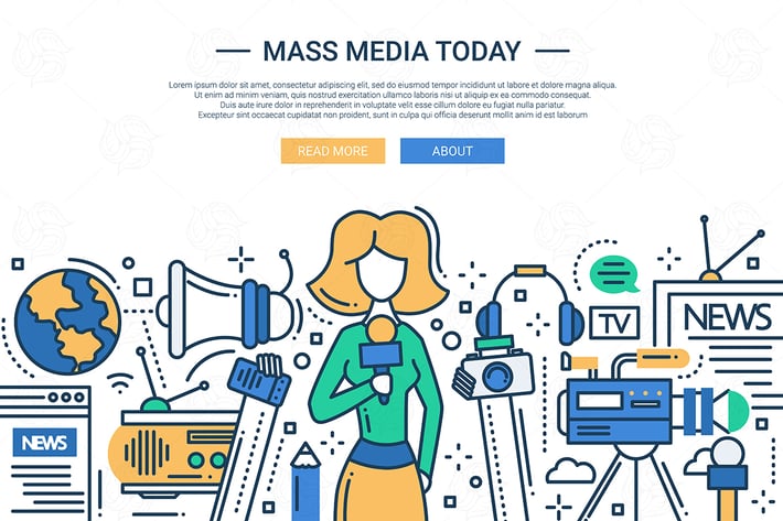 Mass Media Today - line design website header