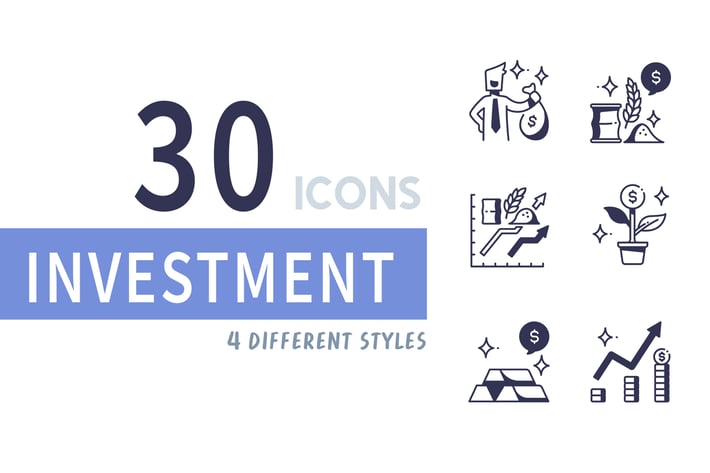Elements 30 Investment icon set