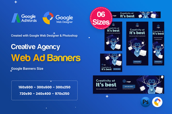 Creative, Startup Agency Banners HTML5 Ad D64