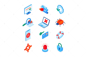Data Protection - Isometric Icons