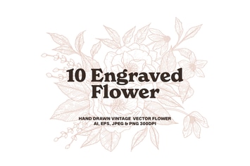 10 Engraved Flower