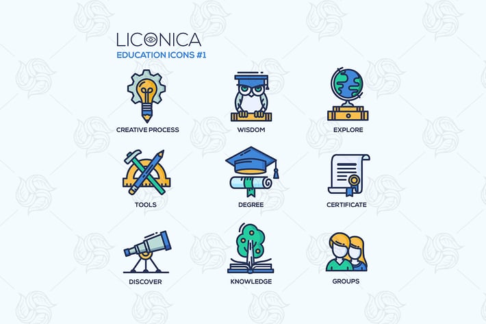 Education - line design style icons set