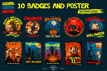 Halloween Badges and Poster