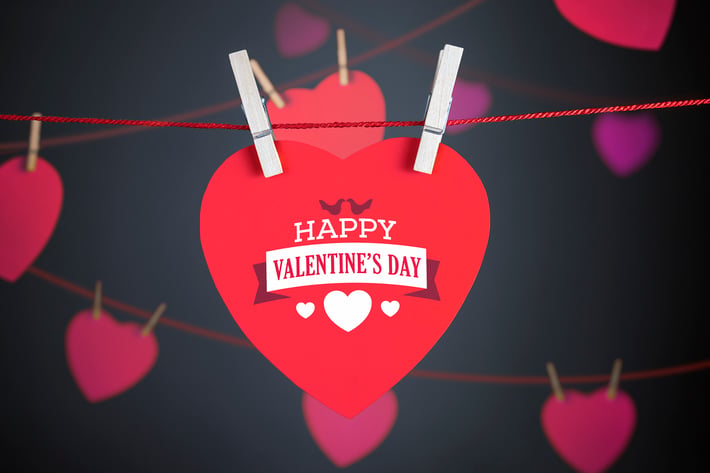 Paper heart mockup