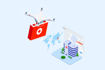 Drones Delivery Isometric Illustration - T2