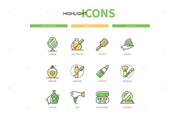 Beauty - Modern Line Design Style Icons