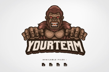 Gorilla Mascot Logo V. 01