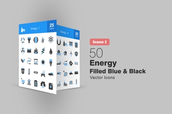 50 Energy Filled Blue & Black Icons Season II