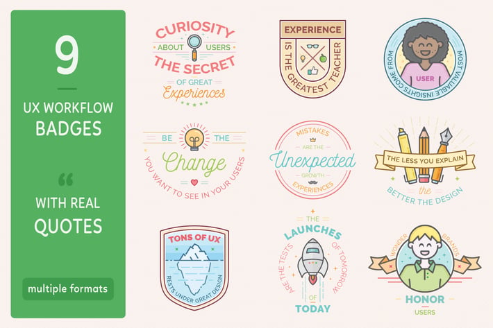 UX Workflow - Badges Filled Version