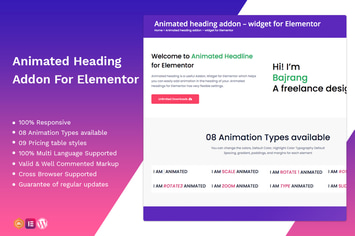 Animated heading addon – widget for Elementor