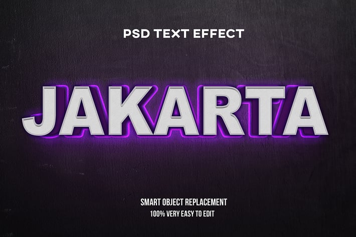 Purple glow on wall text effect